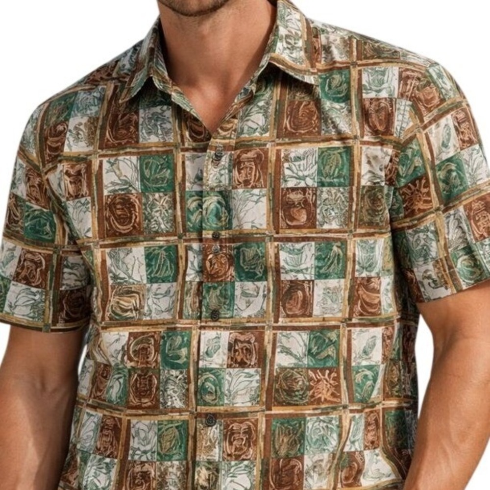 Reyn Spooner Joe Kealohas Hawaiian Shirt Mens‎ L Large Popover Pullover Vintage